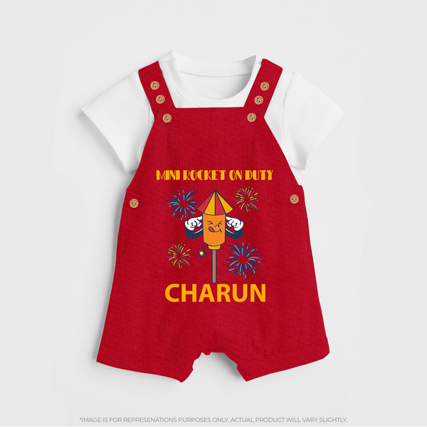 Mini Rocket Diwali Dungaree - RED - 0 - 5 Months Old (Chest 18")