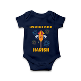 Mini Rocket on Duty Romper | Personalized Baby Romper for Diwali Celebration - NAVY BLUE - New Born (Chest 14")