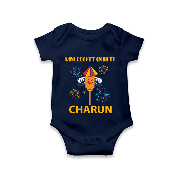 Mini Rocket Diwali Romper - NAVY BLUE - New Born (Chest 14")
