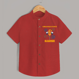 Mini Rocket on Duty Shirt | Personalized Baby Shirt for Diwali Celebration - RED - 0 - 6 Months Old (Chest 23")