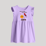 Sweet as Laddoo Loud as Rocket Baby Frock | Custom Baby Baby Frock for Festival Fun - LILAC - 0 - 3 Months Old (Chest 17")