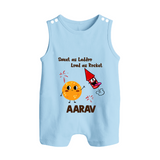 Sweet as Laddoo Loud as Rocket Romper Suit | Custom Baby Romper Suit for Festival Fun - BABY BLUE - 0 - 5 Months Old (Chest 18")