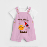Sweet Laddu Rocket Dungaree - BABY PINK - 0 - 5 Months Old (Chest 18")