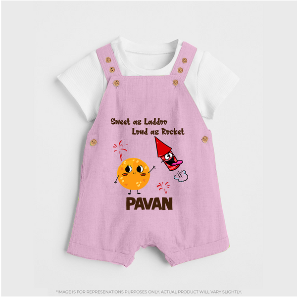 Sweet Laddu Rocket Dungaree - BABY PINK - 0 - 5 Months Old (Chest 18")