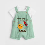 Sweet as Laddoo Loud as Rocket Dungaree Set | Custom Baby Dungaree Set for Festival Fun - MINT GREEN - 0 - 5 Months Old (Chest 18")