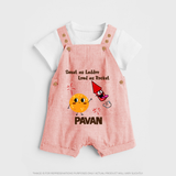 Sweet Laddu Rocket Dungaree - PEACH - 0 - 5 Months Old (Chest 18")