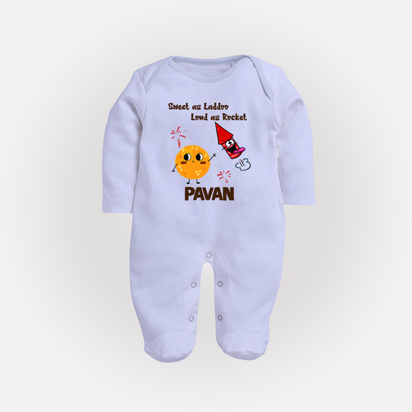 Sweet Laddu Rocket Full Body Suit - BABY BLUE - New Born (Chest 7.5")
