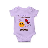 Sweet as Laddoo Loud as Rocket Romper | Custom Baby Romper for Festival Fun - LILAC - New Born (Chest 14")