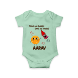 Sweet as Laddoo Loud as Rocket Romper | Custom Baby Romper for Festival Fun - MINT GREEN - New Born (Chest 14")