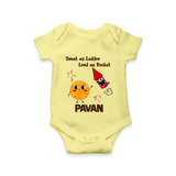 Sweet Laddu Rocket Romper - PASTEL YELLOW - New Born (Chest 14")