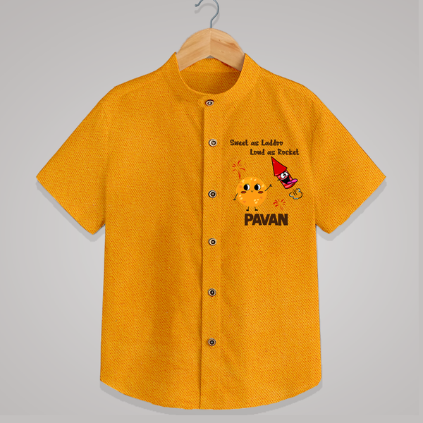 Sweet Laddu Rocket Shirt - CHROME YELLOW - 0 - 6 Months Old (Chest 23")
