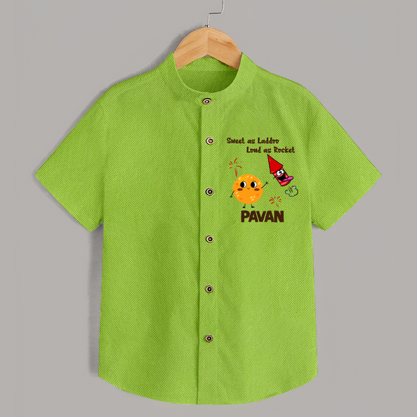 Sweet Laddu Rocket Shirt - LIME GREEN - 0 - 6 Months Old (Chest 23")