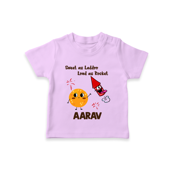 Sweet as Laddoo Loud as Rocket Tshirt | Custom Baby Tshirt for Festival Fun - LILAC - 0-5 Months Old (Chest 17")