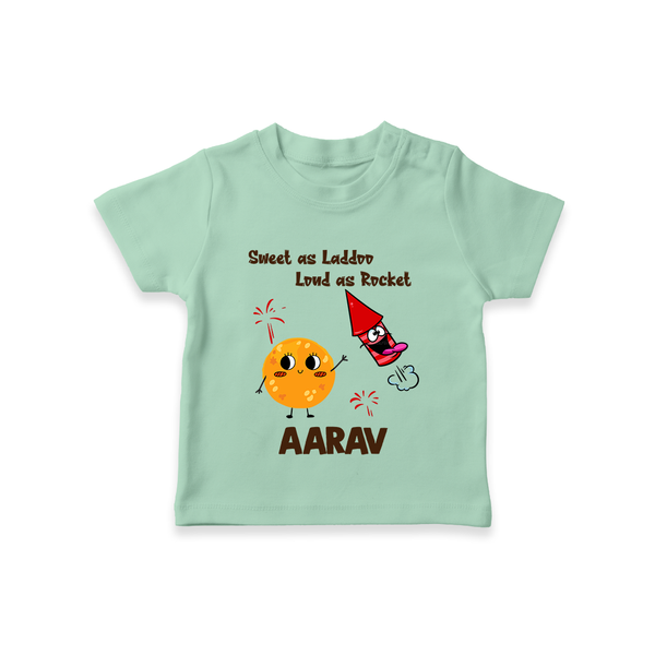 Sweet as Laddoo Loud as Rocket Tshirt | Custom Baby Tshirt for Festival Fun - MINT GREEN - 0-5 Months Old (Chest 17")