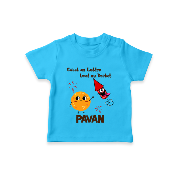 Sweet Laddu Rocket Tshirt - SKY BLUE - 0-5 Months Old (Chest 17")