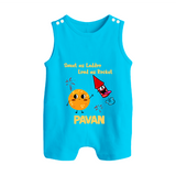 Sweet Laddu Rocket Button Romper - SKY BLUE - New Born (Chest 18")