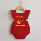 Sweet Laddu Rocket Romper Frock - RED - 0 - 3 Months Old (Chest 19")