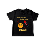 Sweet Laddu Rocket Tshirt - BLACK - 0-5 Months Old (Chest 17")