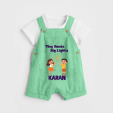 Tiny Hands Big Lights Dungaree - GREEN - 0 - 5 Months Old (Chest 18")