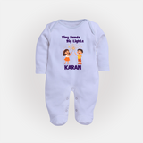 Tiny Hands Big Lights Full Body Suit - BABY BLUE - New Born (Chest 7.5")