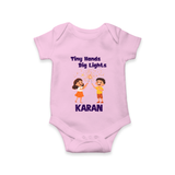 Tiny Hands Big Lights Romper - BABY PINK - New Born (Chest 14")