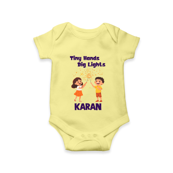 Tiny Hands Big Lights Romper - PASTEL YELLOW - New Born (Chest 14")