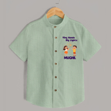 Tiny Hands Big Lights Shirt | Personalized Baby Shirt for Diwali - MINT GREEN - 0 - 6 Months Old (Chest 23")