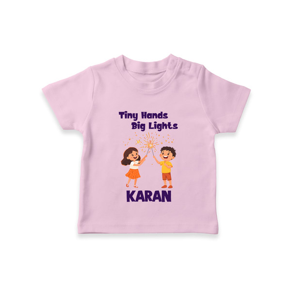 Tiny Hands Big Lights Tshirt - BABY PINK - 0-5 Months Old (Chest 17")