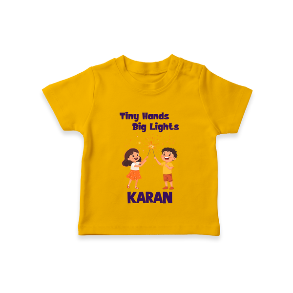 Tiny Hands Big Lights Tshirt - CHROME YELLOW - 0-5 Months Old (Chest 17")