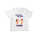 Tiny Hands Big Lights Tshirt - WHITE - 0-5 Months Old (Chest 17")