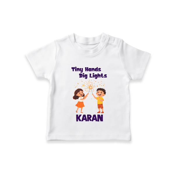 Tiny Hands Big Lights Tshirt - WHITE - 0-5 Months Old (Chest 17")