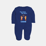 Tiny Hands Big Lights Full Body Suit - NAVY BLUE - New Born (Chest 7.5")
