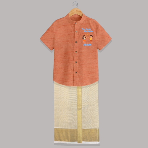 Tiny Hands Big Lights Shirt and Dhoti | Personalized Baby Shirt and Dhoti for Diwali