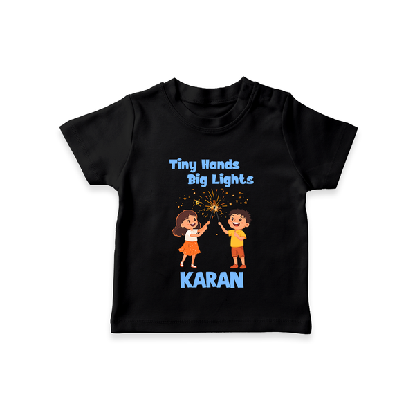 Tiny Hands Big Lights Tshirt - BLACK - 0-5 Months Old (Chest 17")