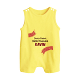 Chota Packet Bada Dhamaka Button Romper - PASTEL YELLOW - New Born (Chest 18")