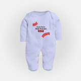 Chota Packet Bada Dhamaka Sleep suit | Custom Baby Sleep suit for Festival Celebration - BABY BLUE - New Born (Chest 7.5")