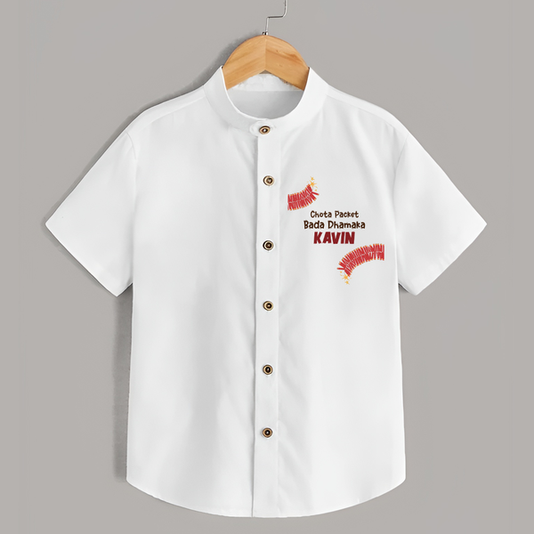 Chota Packet Bada Dhamaka Shirt - WHITE - 0 - 6 Months Old (Chest 23")