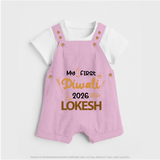 My First Diwali Celebration Dungaree - BABY PINK - 0 - 5 Months Old (Chest 18")