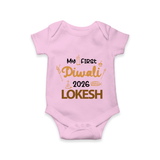 My First Diwali Celebration Romper - BABY PINK - New Born (Chest 14")