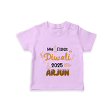 My First Diwali Tshirt | Personalized Baby Festival Outfit - LILAC - 0-5 Months Old (Chest 17")