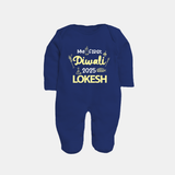 My First Diwali Celebration Full Body Suit - NAVY BLUE - New Born (Chest 7.5")