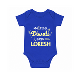 My First Diwali Celebration Romper - COBALT BLUE - New Born (Chest 14")