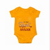 My First Diwali Sparkling Moments Romper - CHROME YELLOW - New Born (Chest 14")