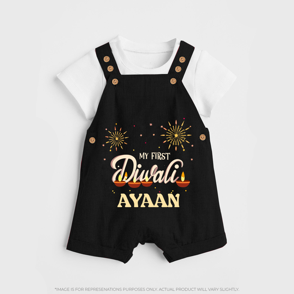 My First Diwali Sparkling Moments Dungaree - BLACK - 0 - 5 Months Old (Chest 18")