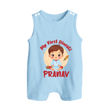 Baby's First Diwali Romper Suit | Custom Romper Suit for Little Devotees - BABY BLUE - 0 - 5 Months Old (Chest 18")
