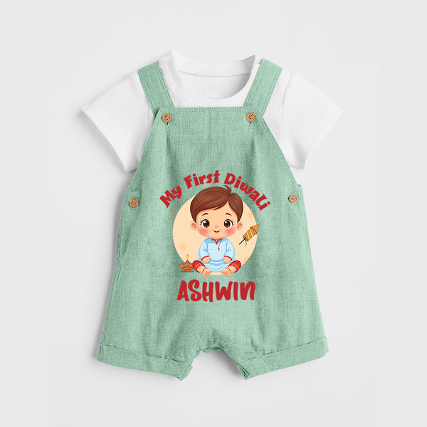 My First Diwali Joy Dungaree - MINT GREEN - 0 - 5 Months Old (Chest 18")