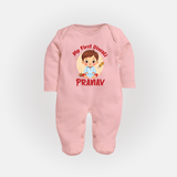 Baby's First Diwali Sleep Suit | Custom Sleep Suit for Little Devotees - BABY PINK - New Born (Chest 7.5")