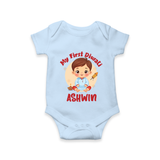 My First Diwali Joy Romper - BABY BLUE - New Born (Chest 14")