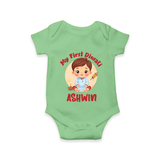 My First Diwali Joy Romper - GREEN - New Born (Chest 14")