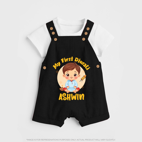 My First Diwali Joy Dungaree - BLACK - 0 - 5 Months Old (Chest 18")